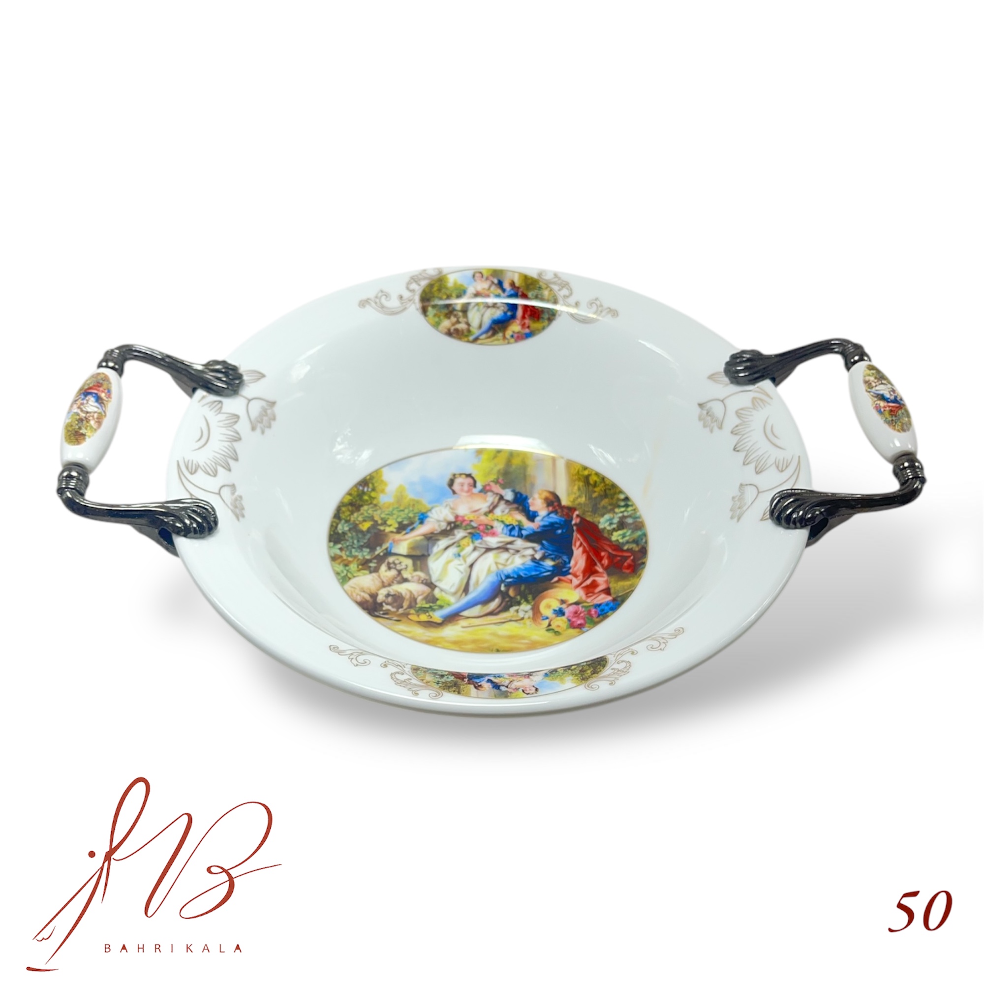 کاسه سالاد گرد چینی آتاسای طرح لیلی و مجنون کد50