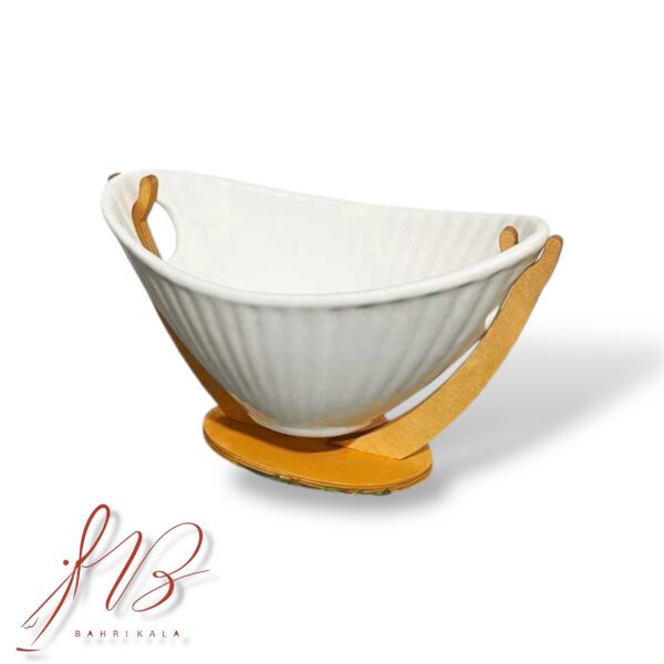 کشکول سرامیک پایه چوبی