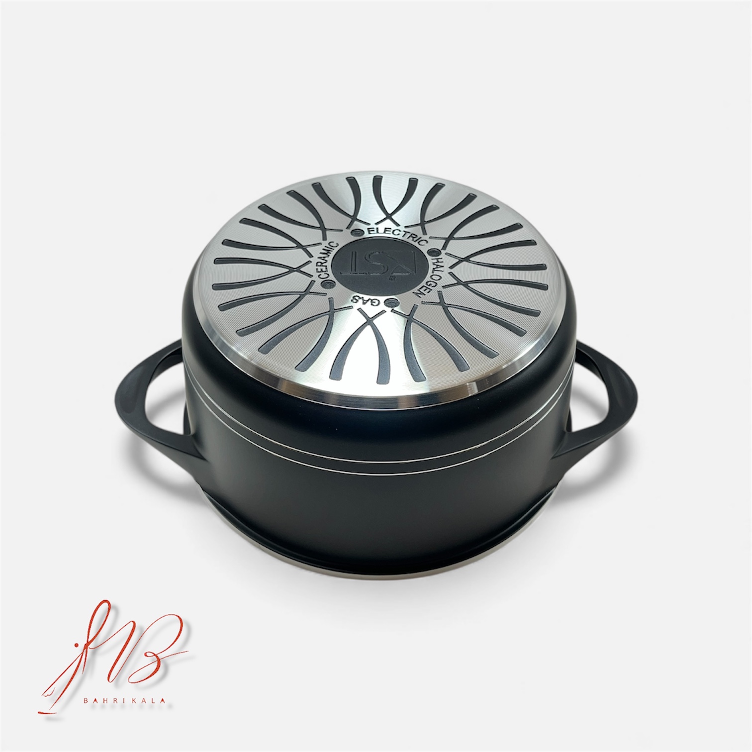 قابلمه گرانیتی آلومینیوم دایکاست برند کی اس تی با درب پیرکس و پوشش نچسب